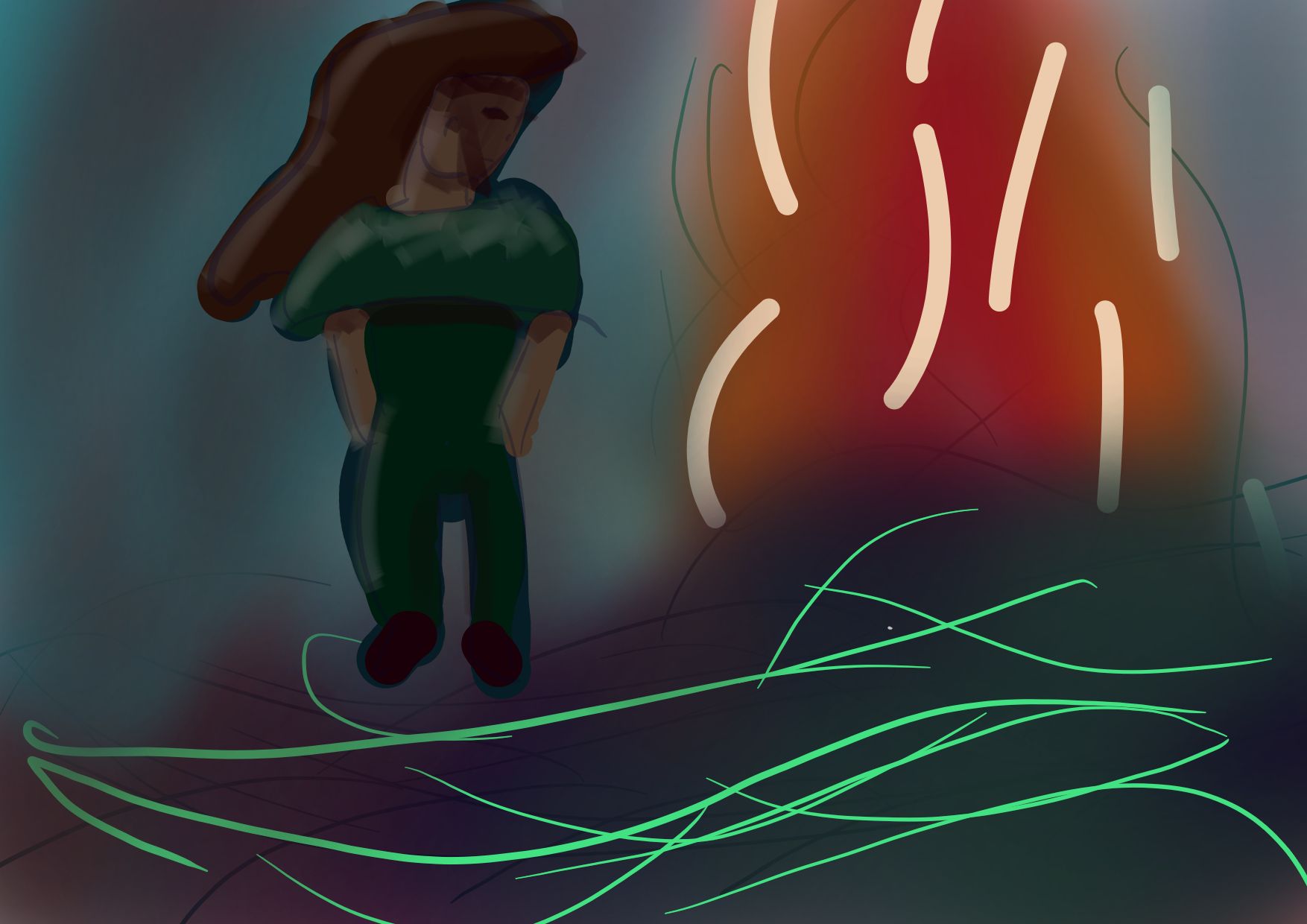 airbrush image with flame around